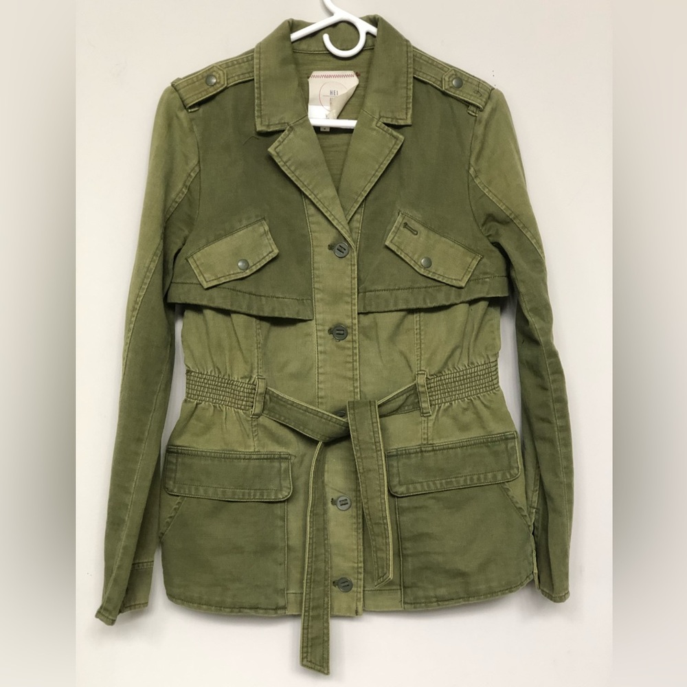 Khaki Olive Ruffle Back Jacket - image 4